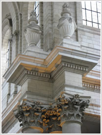 Southeast columns at the crossing, Arras Cathedral click for full-size image