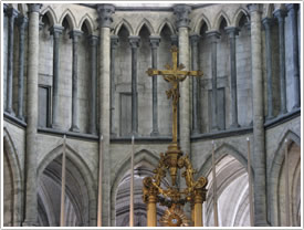 Triforium at east end of choir (13th c.), St-Omer Cathedral