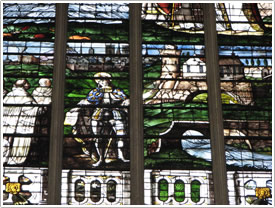2nd north clerestory window, lower middle panels (c. 1610-20), Église St-Gervais-St-Protais, Paris click for full-size image
