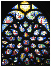 South transept rose window (late 15th-early 16th c.), Église St-Germain-l'Auxerrois, Paris click for full-size image