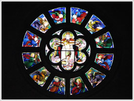 Choir rose window (20th c.), Église St-Antoine-des-Quinze-Vingts, Paris click for full-size image