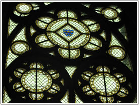 South window, upper panes, Chapelle de St-Louis, St-Germain-en-Laye