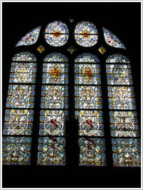 1st south ambulatory chapel window (19th c.), St-Eustache, Paris click for full-size image