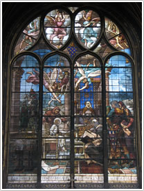 1st north ambulatory chapel window, St-Eustache, Paris click for full-size image