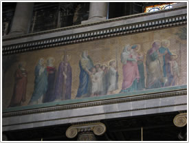 Procession of Saints over nave arcade (Hippolyte Flandrin), St-Vincent-de-Paul, Paris click for full-size image