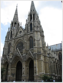 Basilique Ste-Clotilde (1846-56), façade & spires, Paris click for full-size image