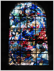 Modern north window at crossing, St-Julien, Brioude click for full-size image