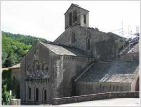 East end exterior (1151-1252) from northeast, Sylvanès Abbey click for full-size image