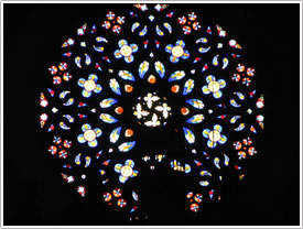 West rose (1608, restored 1931 in Flamboyant style), Mende Cathedral click for full-size image