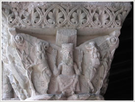 Capital #5, 'Daniel in the Lions' Den,' west gallery, St-Pierre, Moissac click for full-size image