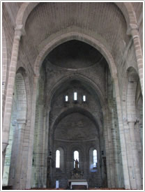Nave & barrel vault (1176), looking east, Aubazines Abbey click for full-size image