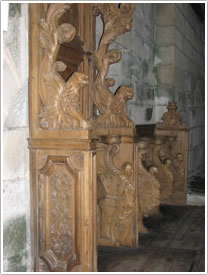 North choir stalls (1719), Aubazines Abbey click for full-size image
