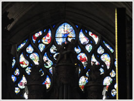 West end rose 'Tree of Jesse' (1500), St-Séverin, Paris click for full-size image