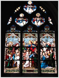 'Jesus blesses the children' (1877), end of southwest nave aisle, St-Séverin, Paris click for full-size image