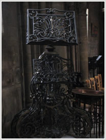 Wrought-iron lutrin, St-Julien-le-Pauvre, Paris click for full-size image