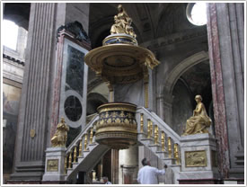 Pulpit in south nave aisle (de Wailly, 1788), St-Sulpice, Paris click for full-size image