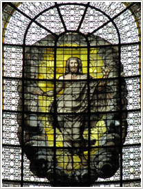 Choir center 'Resurrection' window (1672), St-Sulpice, Paris click for full-size image