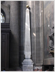 North transept obelisk of the astronomical gnomon (1743), St-Sulpice, Paris click for full-size image