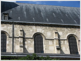 Romanesque south nave exterior (late 11th c.), St-Germain-des-Prés, Paris click for full-size image