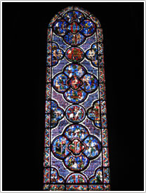 Window #6, south nave, Parable of the Good Samaritan (13th c.), Chartres Cathedral click for full-size image