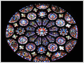 Window #95, south transept rose (c. 1225), Chartres Cathedral click for full-size image