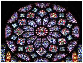 Window #145, north transept rose (c. 1230), Chartres Cathedral click for full-size image