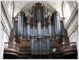 Organ (Suret, 1853), at west end, Église Ste-Élisabeth, Paris click for full-size image