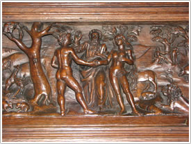 Ambulatory bas relief, First Institution of Marriage (1623-27), Église Ste-Élisabeth, Paris click for full-size image