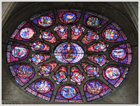 West end rose (early 13th c.), Collégiale Notre-Dame, Mantes click for full-size image