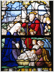 4th south nave window, lower right panel, 'The Nativity' (1537), Notre-Dame-en-Vaux, Châlons-en-Champagne click for full-size image
