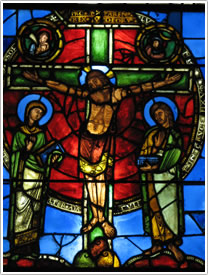 Treasury 'Redemption' window (mid-12th c.) (detail), Châlons-en-Champagne Cathedral click for full-size image