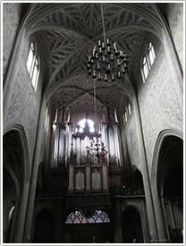 Nave looking west with trompe l'oeil decoration (1833-34), Chambéry Cathedral click for full-size image