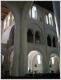 Southwest transept & south nave elevation (late 11th c.), Abbey, Cerisy-la-Forêt click for full-size image