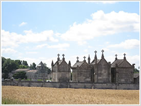 St-Martin & cemetery from southeast, St-Martin, Chadenac click for full-size image
