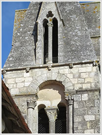 Bell-tower (end 12th-beginning 13th c.), St-Éloi, Chalivoy-Milon click for full-size image
