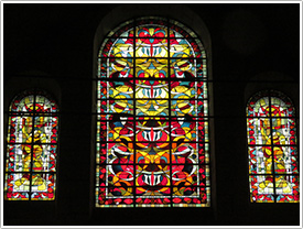 South transept upper windows (Max Ingrand, 1950s), Notre-Dame, La Charité-sur-Loire click for full-size image