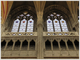 North nave triforium & clerestory (13th-14th c.), Chalon-sur-Saône Cathedral click for full-size image