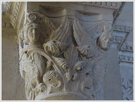 1st south nave column capital (12th c.), Chalon-sur-Saône Cathedral click for full-size image