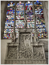 Passion reredos & Apocalypse window (16th c.), Chapelle St-Jean-l'Evangéliste, St-Jean-Baptiste, Chaource click for full-size image