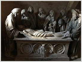 Entombment (Master of Chaource, 1515) (close-up), St-Jean-Baptiste, Chaource click for full-size image