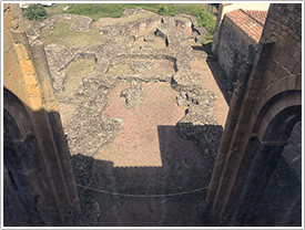 Church ruins (11th c.) from upper floor of narthex, Abbey, Charlieu click for full-size image